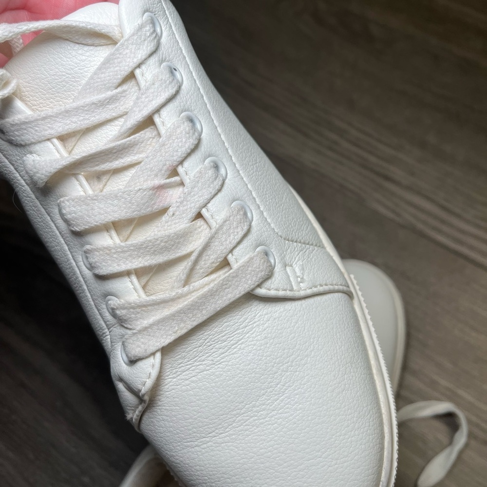 Joie White Faux Leather Sneakers Size 8.5 Women’s Casual Comfortable Everyday - Picture 11 of 12